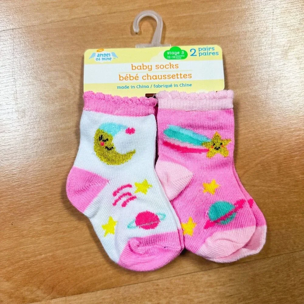NWT Angel of Mine Bundle of 2 Baby Socks & Mittens NEW